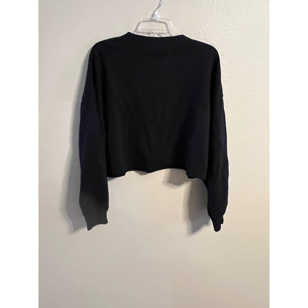 Wild Fable Women's Black Cropped Crewneck Sweatshirt Size Medium - Picture 4 of 4